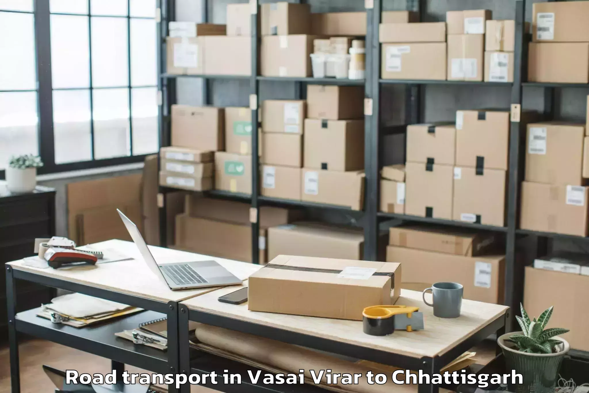 Book Vasai Virar to Dharamjaigarh Road Transport Online